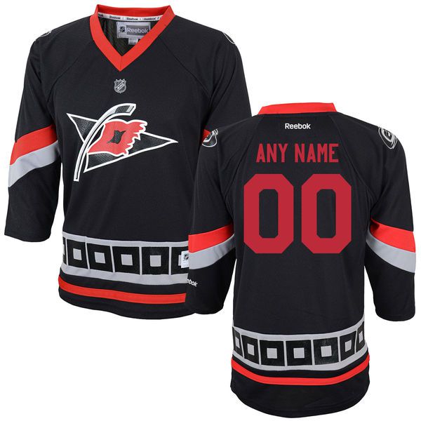 Reebok Carolina Hurricanes Youth Replica Alternate Custom NHL Jersey - Black->women nhl jersey->Women Jersey